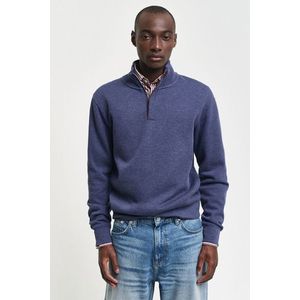 MIKINA GANT SACKER RIB HALF ZIP DARK JEANSBLUE MELANGE obraz