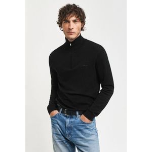 SVETR GANT EXTRAFINE MERINO WOOL HALF ZIP BLACK obraz