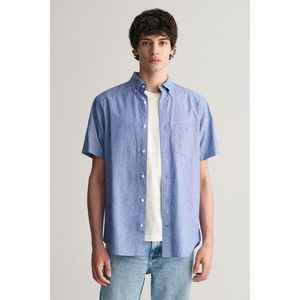 KOŠILE GANT REG COTTON LINEN SS SHIRT RICH BLUE obraz