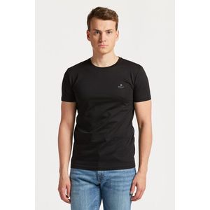 TRIČKO GANT SLIM MERCERIZED SS T-SHIRT BLACK3 obraz