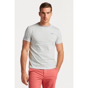 TRIČKO GANT STRIPED T-SHIRT GREY MELANGE obraz