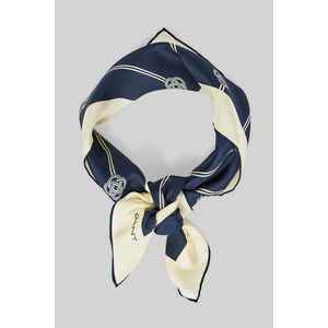 ŠÁTEK GANT MONOGRAM STRIPED SILK SCARF EVENING BLUE obraz