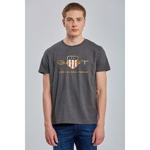 TRIČKO GANT D2. ARCHIVE SHIELD SS T-SHIRT ANTRACIT MELANGE obraz