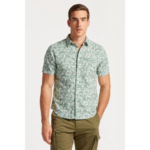 KOŠILE GANT REG FLORAL COTTON LINEN SS SHIRT KALAMATA GREEN obraz