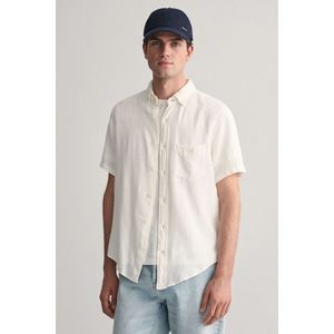 KOŠILE GANT REG COTTON LINEN TEXTURE SS SHIRT WHITE obraz