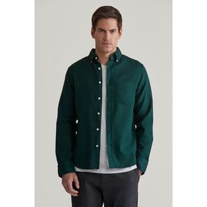 KOŠILE GANT REG GMNT DYED WAFFLE SHIRT TARTAN GREEN obraz