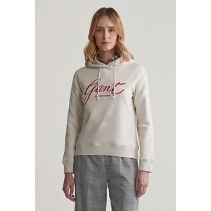 MIKINA GANT REG SCRIPT HOODIE CREAM obraz