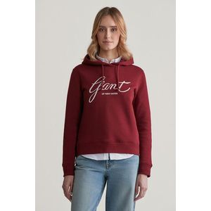 MIKINA GANT REG SCRIPT HOODIE PLUMPED RED obraz