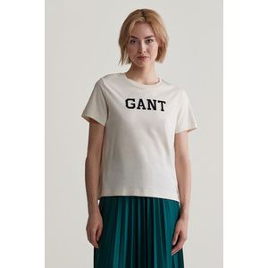 TRIČKO GANT REG VELOUR APPLIQUE T-SHIRT CREAM obraz