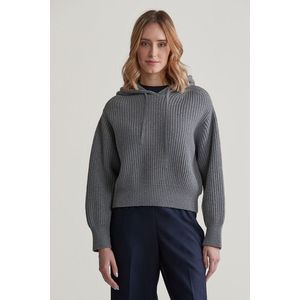 SVETR GANT RIB KNITTED HOODIE GREY MELANGE obraz