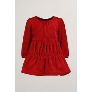 ŠATY GANT TIERED VELOUR DRESS RUBY RED obraz