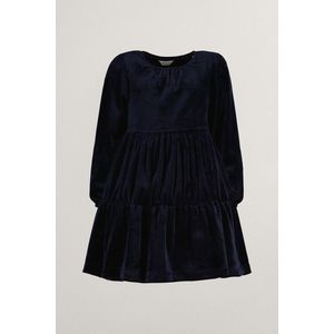 ŠATY GANT VELOUR TIERED DRESS EVENING BLUE obraz