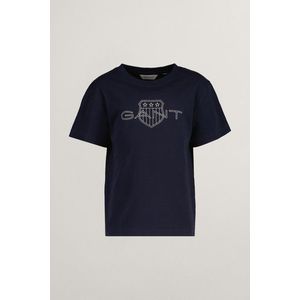 TRIČKO GANT RELAXED CONTRAST SHIELD T-SHIRT EVENING BLUE obraz