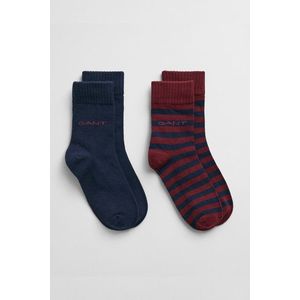 PONOŽKY GANT SHIELD STRIPE SOCKS 2-PACK WINE RED obraz