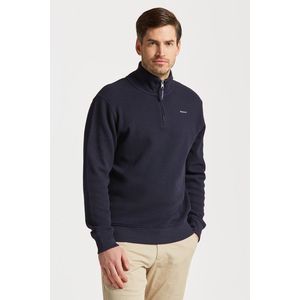 MIKINA GANT WAFFLE TEXTURE HALF ZIP EVENING BLUE obraz