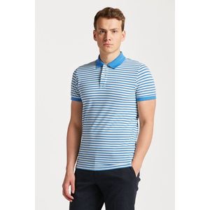 POLOKOŠILE GANT SS PIQUE STRIPED DAY BLUE obraz