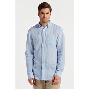 KOŠILE GANT REG LINEN STRIPE SHIRT CAPRI BLUE obraz