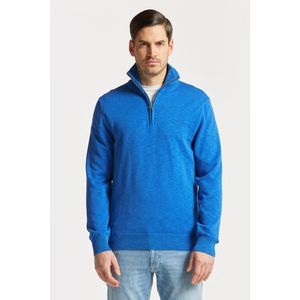 SVETR GANT COTTON FLAMME HALFZIP LAPIS BLUE obraz