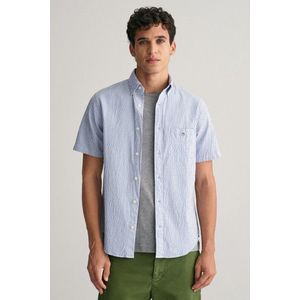 KOŠILE GANT REG SEERSUCKER STRIPE SS SHIRT RICH BLUE obraz