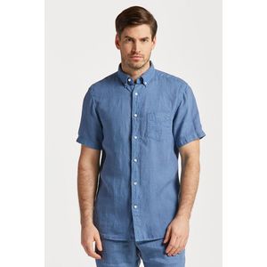 KOŠILE GANT REG UT GMNT DYED LINEN SS SHIRT SALTY SEA obraz