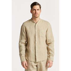 KOŠILE GANT REG UT GMNT DYED LINEN BAND SHIRT CONCRETE BEIGE obraz