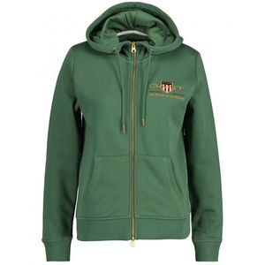 MIKINA GANT ARCHIVE SHIELD FULL ZIP HOODIE JADE GREEN obraz