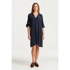 ŠATY GANT V-NECK DRESS EVENING BLUE obraz