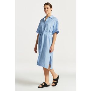 ŠATY GANT RELAXED SS LINEN SHIRT DRESS GENTLE BLUE obraz