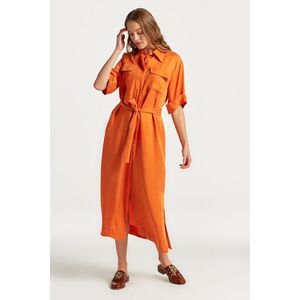 ŠATY GANT REL SS FLAP POCKET SHIRT DRESS PUMPKIN ORANGE obraz