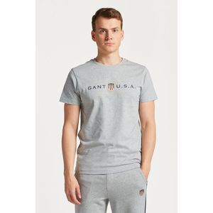 TRIČKO GANT D1. BANNER SHIELD SS T-SHIRT GREY MELANGE obraz