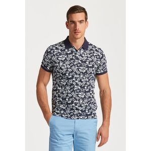 POLOKOŠILE GANT FLORAL PRINT SS PIQUE EVENING BLUE obraz