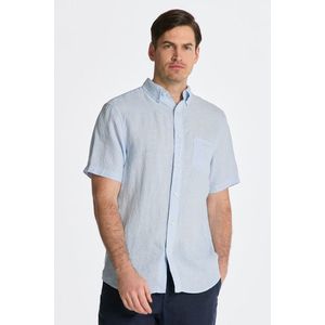 KOŠILE GANT REG LINEN STRIPE SS SHIRT CAPRI BLUE obraz