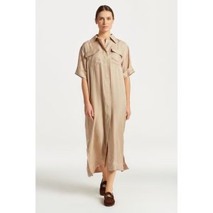 ŠATY GANT REL SS FLAP POCKET SHIRT DRESS DRY SAND2 obraz