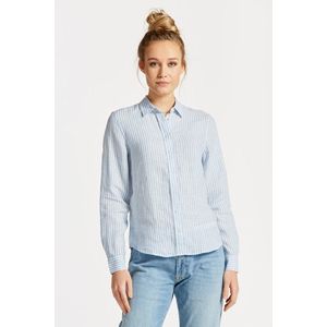 KOŠILE GANT REG LINEN STRIPE SHIRT GENTLE BLUE obraz