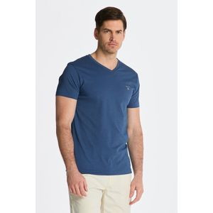 TRIČKO GANT ORIGINAL SLIM V-NECK T-SHIRT LAKE BLUE obraz