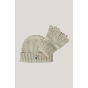 SET ČEPICE A RUKAVICE GANT BEANIE GLOVES GIFT SET CREAM obraz