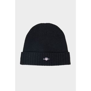 ČEPICE GANT UNISEX. SHIELD WOOL BEANIE BLACK obraz