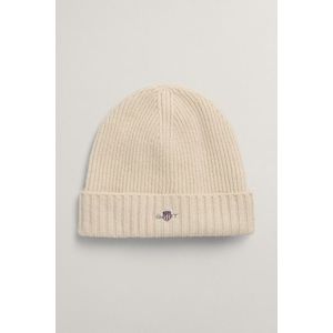 ČEPICE GANT UNISEX. SHIELD WOOL BEANIE CREAM obraz