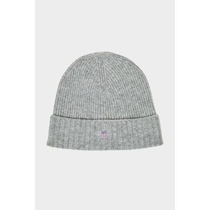 ČEPICE GANT UNISEX. SHIELD WOOL BEANIE GREY MELANGE obraz