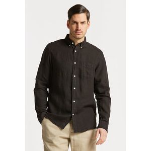 KOŠILE GANT REG UT GMNT DYED LINEN SHIRT BLACK3 obraz