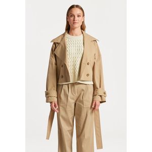 BUNDA GANT CROPPED TRENCH JACKET DARK KHAKI obraz