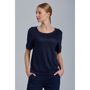 TRIČKO GANT D2. LINEN SS T-SHIRT EVENING BLUE obraz