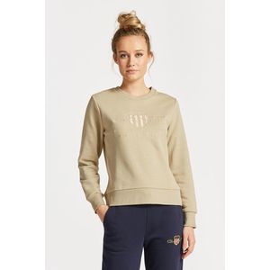 MIKINA GANT REG TONAL SHIELD C-NECK SWEAT CONCRETE BEIGE obraz