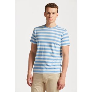 TRIČKO GANT MULTISTRIPE T-SHIRT GENTLE BLUE obraz