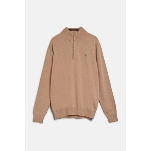 SVETR GANT SHIELD COTTON HALF ZIP KHAKI MEL obraz