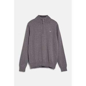 SVETR GANT SHIELD COTTON HALF ZIP DARK GREY MELANGE obraz