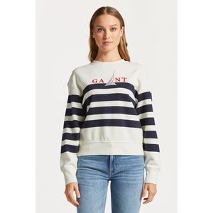 MIKINA GANT SAIL STRIPED C-NECK SWEAT EVENING BLUE obraz