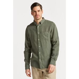 KOŠILE GANT REG UT GMNT DYED LINEN SHIRT GREEN ASH obraz