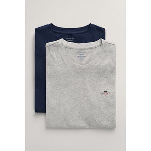 SPODNÍ PRÁDLO GANT C-NECK T-SHIRT 2-PACK LIGHT GREY MEL/NAVY obraz