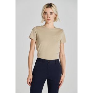 TRIČKO GANT REG TONAL SHIELD SS T-SHIRT CONCRETE BEIGE obraz